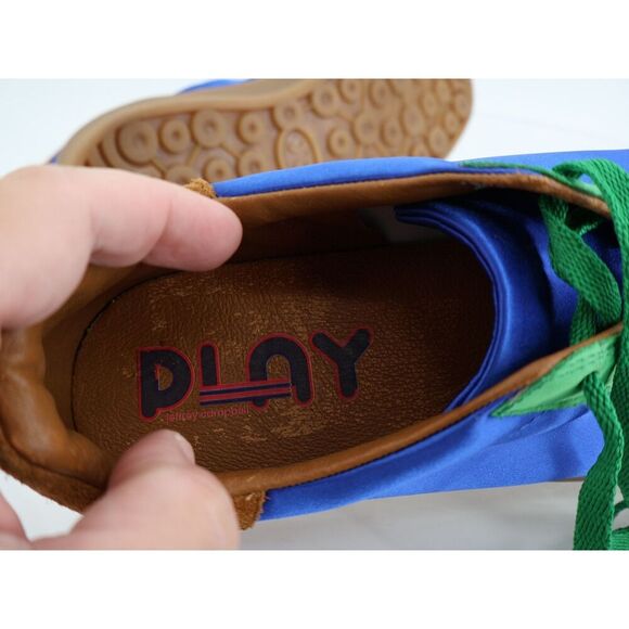 Jeffrey Campbell Keys Sneaker Womens 9 Blue Green Satin Lace Up Shoes Fashion - Picture 3 of 12